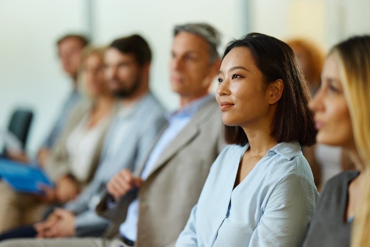 Clinicians attending a clinical education session